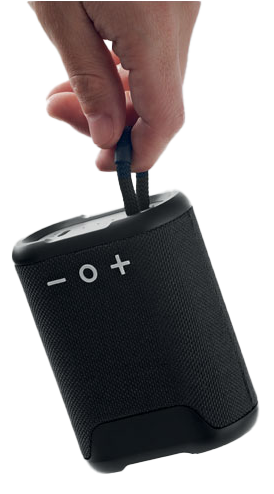 mo6642-03-ambiant Altavoz portátil ecológico RAMAS con botones visibles y asa