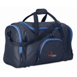 Bolso deportivo promocional LEIS en poliéster 600D con bolsillos y correa ajustable