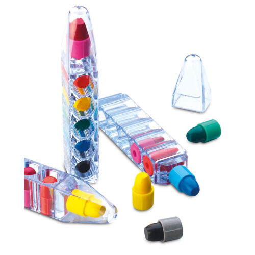Crayolas promocionales infantiles MAGIC en bolígrafo transparente con colores surtidos