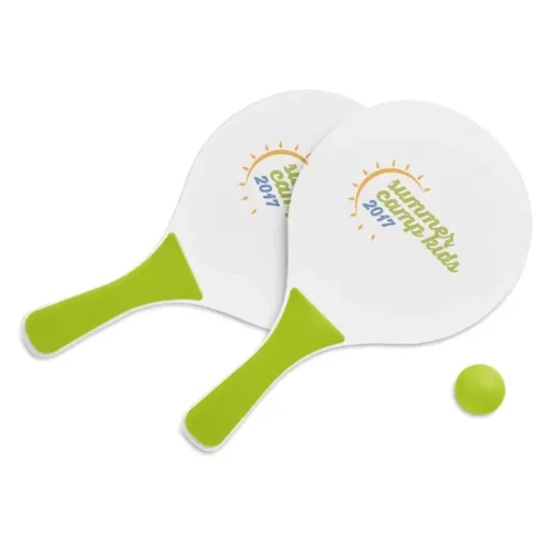 Set de raquetas promocional MINI MATCH con mangos de color y pelota en red
