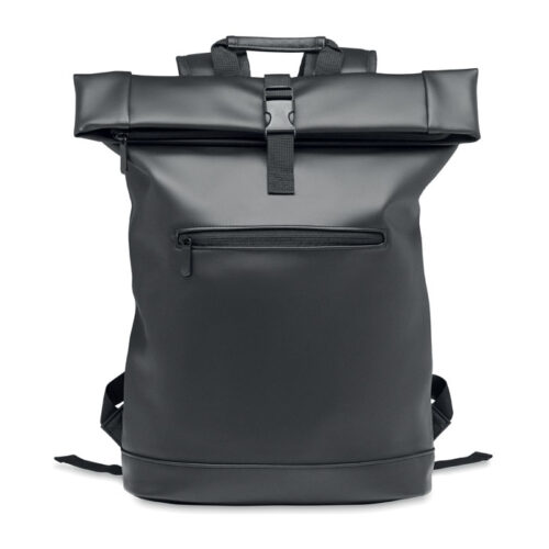 Mochila roll top ejecutiva en PU con bolsillo frontal y forro RPET