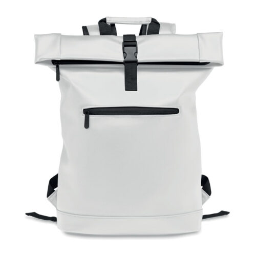 Mochila roll top ejecutiva en PU con bolsillo frontal y forro RPET