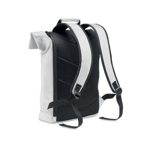 Mochila roll top ejecutiva en PU con bolsillo frontal y forro RPET