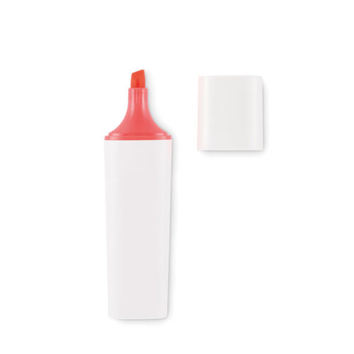 Marcador fluorescente ecológico LIT con diseño blanco y capuchón de color