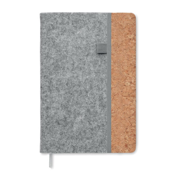 Libreta ecológica de corcho y fieltro CORKBOOK tamaño A5 con banda elástica y soporte para bolígrafo