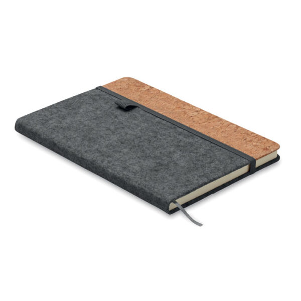 Libreta ecológica de corcho y fieltro CORKBOOK tamaño A5 con banda elástica y soporte para bolígrafo