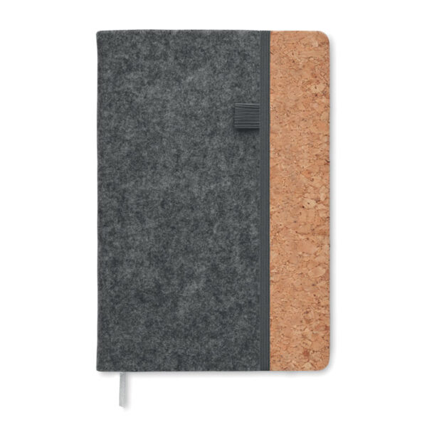 Libreta ecológica de corcho y fieltro CORKBOOK tamaño A5 con banda elástica y soporte para bolígrafo