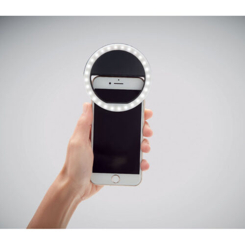 Aro de luz promocional HELIE con clip universal y luz LED ajustable