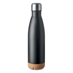 Botella térmica ASPEN CORK de acero inoxidable con base de corcho natural y tapa hermética, ideal para regalos corporativos sostenibles