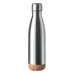Botella térmica ASPEN CORK de acero inoxidable con base de corcho natural y tapa hermética, ideal para regalos corporativos sostenibles