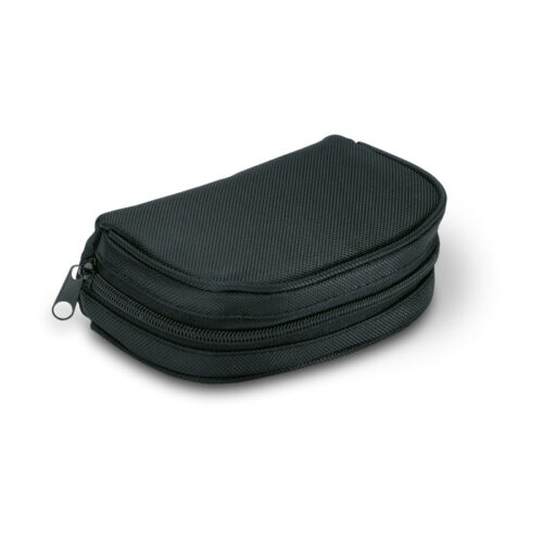 Set de viaje promocional TRAVELSUP con candado, correa y etiqueta en estuche negro