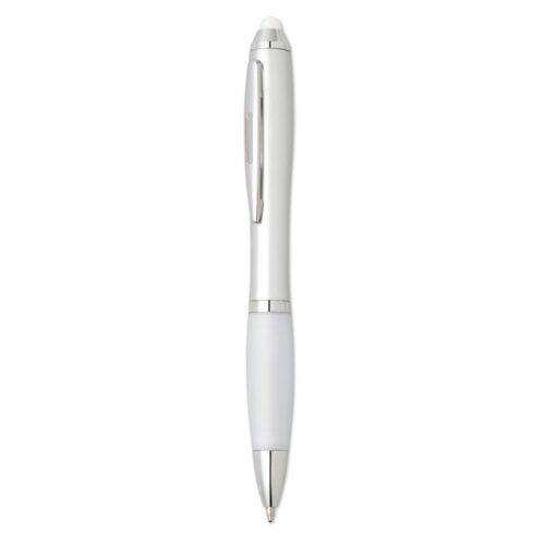 Bolígrafo con stylus promocional RIOTOUCH con detalles cromados