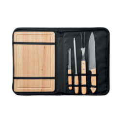 Set de barbacoa promocional GRILLE con estuche de poliéster y utensilios