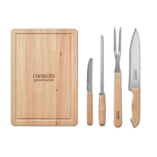 Set de barbacoa promocional GRILLE con estuche de poliéster y utensilios