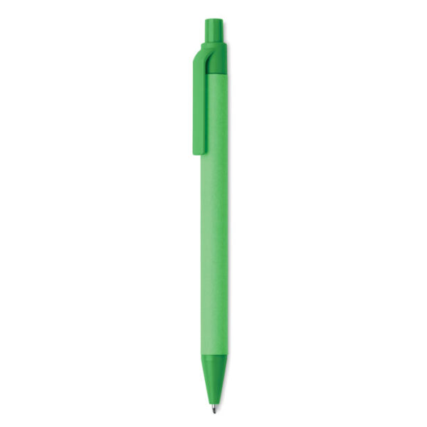 Bolígrafo biodegradable promocional CARTOON COLOURED con clip de PLA y cuerpo reciclado