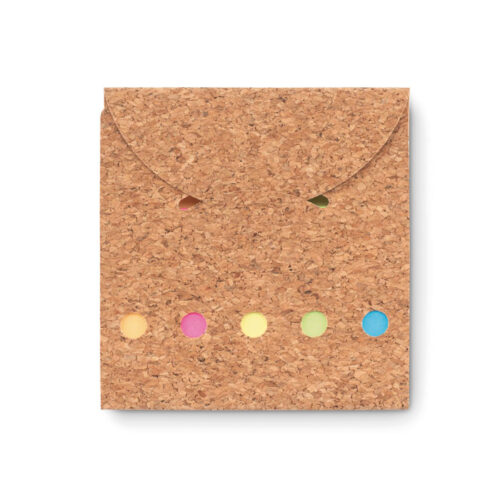 FOLDCORK set con bloc y etiquetas adhesivas en cubierta de corcho sostenible