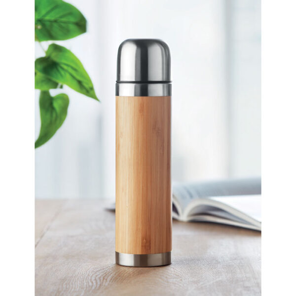 Botella térmica de bambú CHAN BAMBOO con doble pared y diseño natural