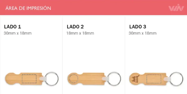 Llavero de bambú COMPRAS - Imagen 2