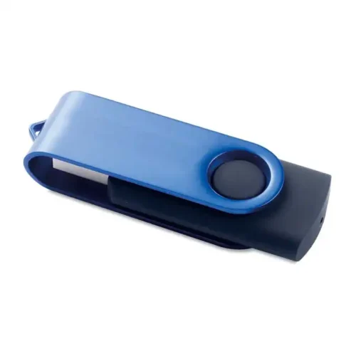 USB promocional giratorio metálico Twister con carcasa negra y clip de color
