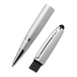 Bolígrafo USB con stylus personalizado StyloFlash metálico 3 en 1 con grabado láser