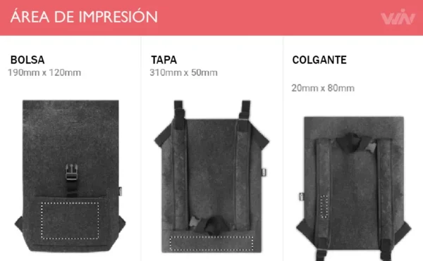 Mochila de fieltro INDICO - Imagen 3