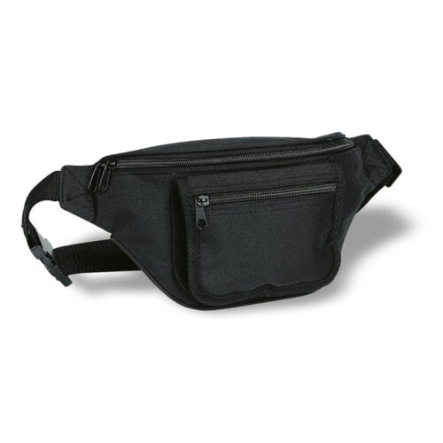 Bolso canguro Frubi personalizado de poliéster 600D con múltiples bolsillos y cinturón ajustable