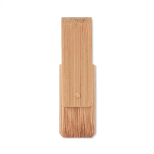 USB ecológica bambú 3.0 personalizada con cubierta giratoria y acabado natural