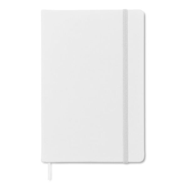 Libreta ejecutiva ecológica con tapa de PU y cinta elástica negra