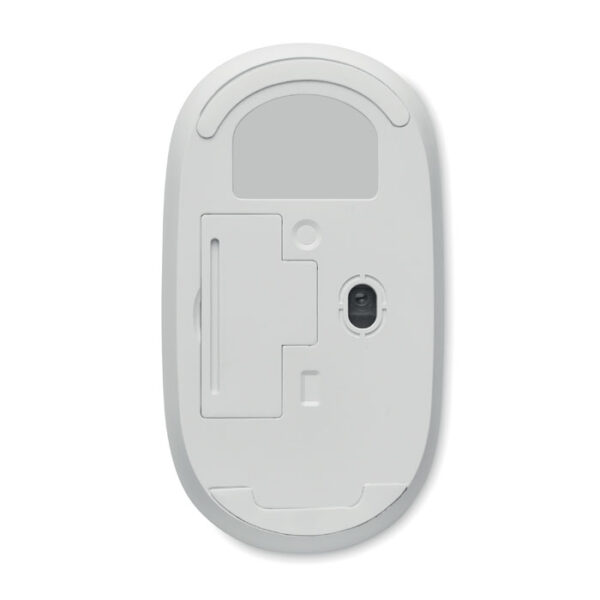 Mouse CURVY con tapa de bambú natural y cuerpo de ABS reciclado, diseño ergonómico inalámbrico