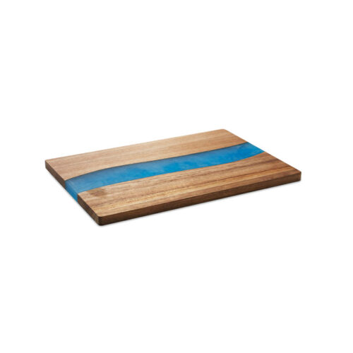 Tabla de cortar de madera de acacia con resina azul decorativa GROOVES