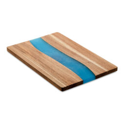 Tabla de cortar de madera de acacia con resina azul decorativa GROOVES