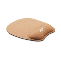 Mouse pad ergonómico de corcho MARBO con reposamuñeca sobre escritorio sostenible