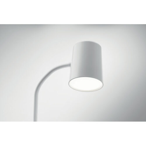 Lámpara de escritorio con cargador inalámbrico, luz LED y altavoz Bluetooth con detalle de corcho natural