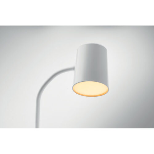 Lámpara de escritorio con cargador inalámbrico, luz LED y altavoz Bluetooth con detalle de corcho natural