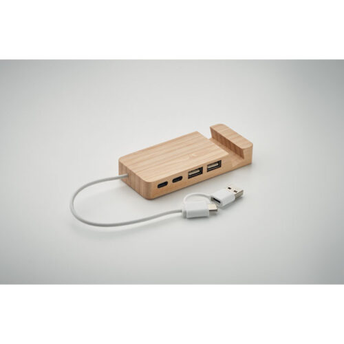 Hub USB-C HUBSTAND con soporte para smartphone y 3 puertos