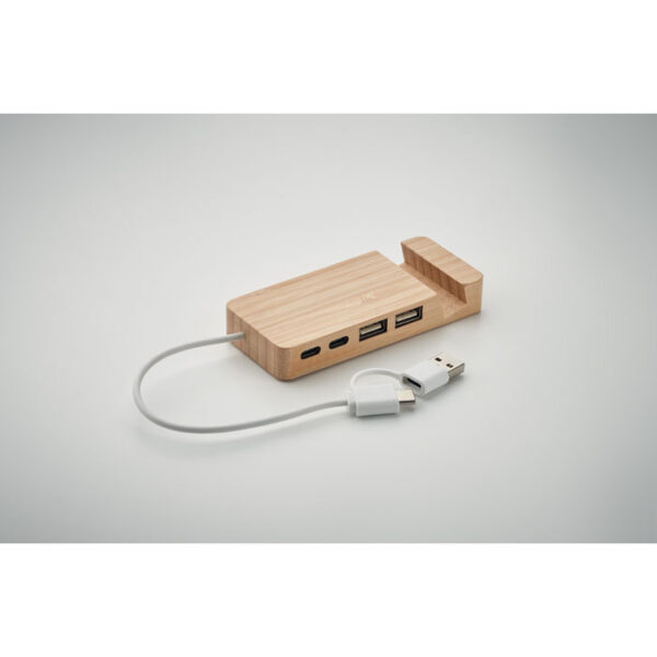 Hub USB-C HUBSTAND con soporte para smartphone y 3 puertos