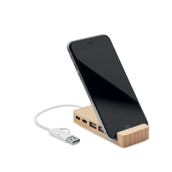 Hub USB-C HUBSTAND con soporte para smartphone y 3 puertos