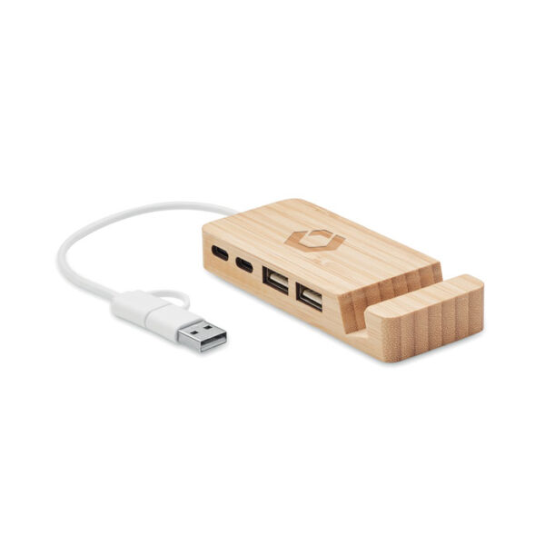 Hub USB-C HUBSTAND con soporte para smartphone y 3 puertos