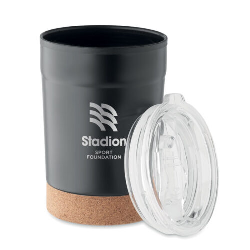 Vaso térmico NOMU ideal para oficina con tapa deslizante y base de corcho