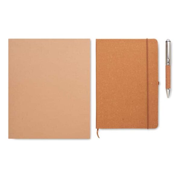 Set de libreta ecológico ELEGANOTE con bolígrafo en caja kraft