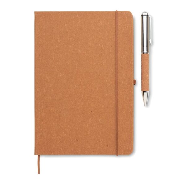 Set de libreta ecológico ELEGANOTE con bolígrafo en caja kraft