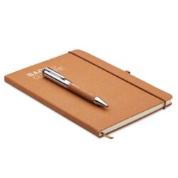 Set de libreta ecológico ELEGANOTE con bolígrafo en caja kraft