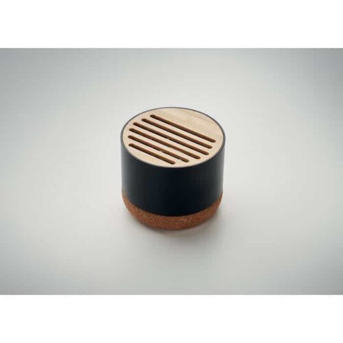 Bocina ecológica RUMBA de aluminio reciclado, bambú y corcho con Bluetooth 5.3