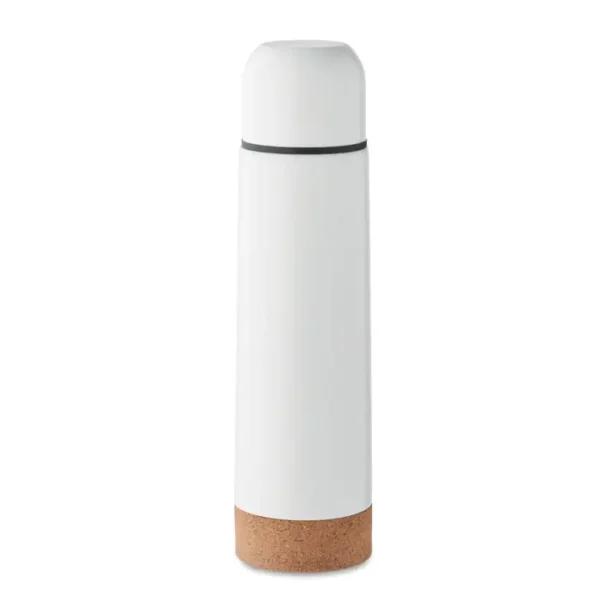 Termo Aventur: 500 ml en acero reciclado con aislamiento al vacío y base de corcho. Regalo premium sostenible, elegante y personalizable.