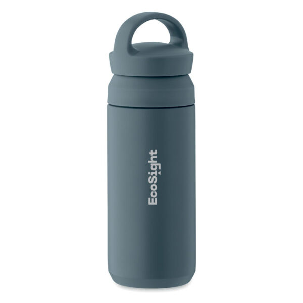 Botella térmica ONYX de acero reciclado con tapa de doble apertura y acabado mate