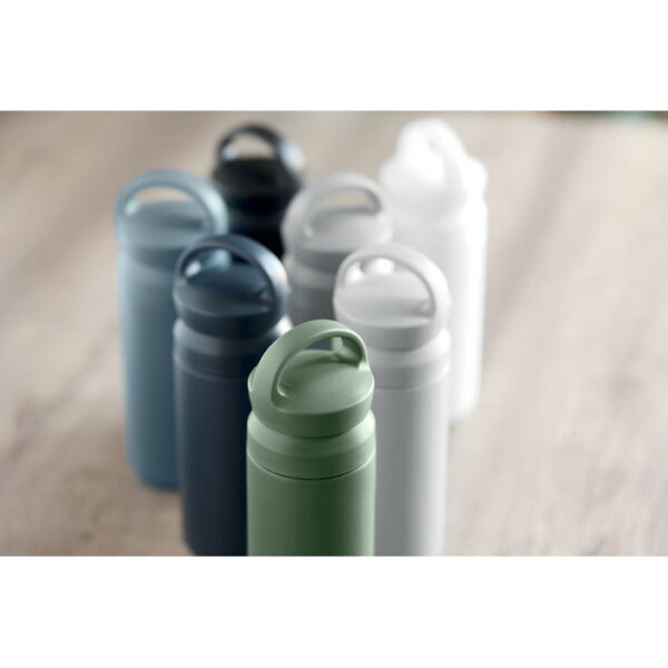 Botella térmica ONYX de acero reciclado con tapa de doble apertura y acabado mate