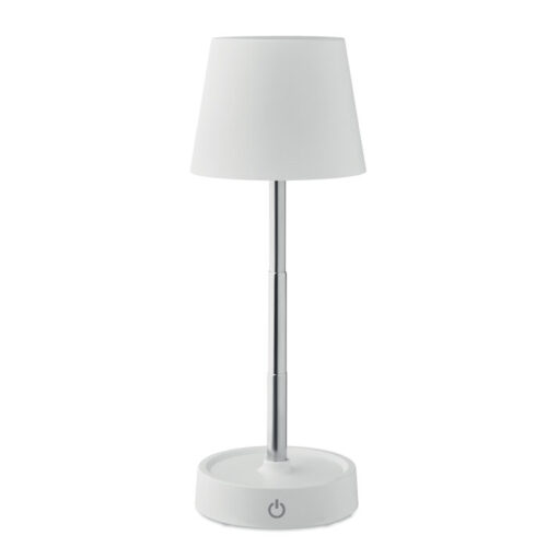 Lámpara LED blanca retráctil con base táctil y luz regulable para escritorio