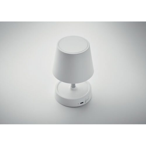 Lámpara LED blanca retráctil con base táctil y luz regulable para escritorio