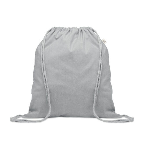 Bolso deportivo ecológico CABETRI en algodón reciclado y poliéster RPET con cierre de cordón, ideal para eventos, ferias o campañas sustentables