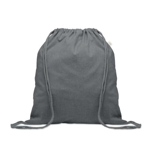 Bolso deportivo ecológico CABETRI en algodón reciclado y poliéster RPET con cierre de cordón, ideal para eventos, ferias o campañas sustentables